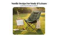 Foldable Portable Moon Chair Long-Lasting Lightweight Sketch Stool Quick Setup Collapsible Artist Chair Reinforced Steel Frame for Art Students, Travelers, Sketching, Outdoors, Travel, Picnic