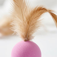Cat Toys for Indoor Cats Adult with Rubber Bouncy Balls, Interactive Kitten Feather Toy for Kids, Single Pack Enrichment, Calming Hunting Toy