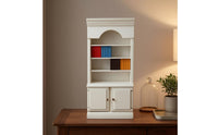 Standing Dollhouse Bookcase 1:12 Scale Arched-Top Bookcase Cabinet Working Doors Miniature Bookshelf