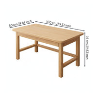 Study Desk with Bookshelf Solid Wood Computer Desk Space-Saving for Students