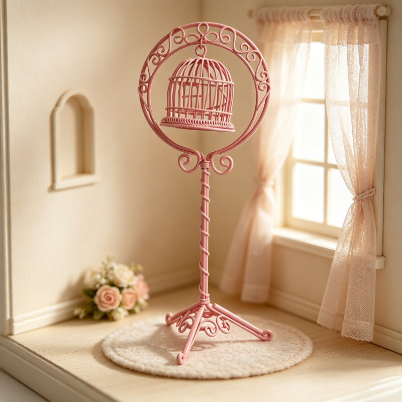 Miniature Birdcage Dollhouse Model Toy for Pretend Play