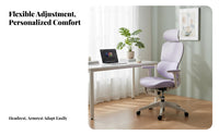 Ergonomic Chair with Headrest Adjustable Support for Home, Telecommuting Workers
