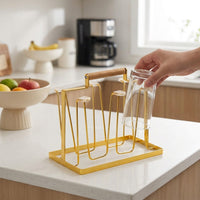 Cup Drying Rack, Mug Cup Stand, Glass Drying Rack, 21x14x20cm, Desktop, Metal Made