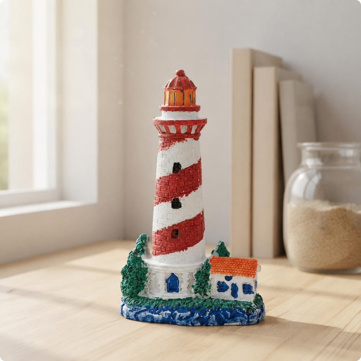 Lighthouse Ornament Striped Mediterranean Lighthouse Ornament Resin