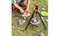 Wooden Barbecue Playset Educational Campfire Cooking Playset Compact Wooden Camping Toy for Kids