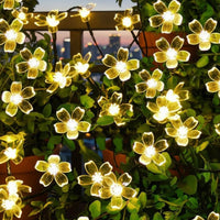 Solar Flower String Light Decorative Outdoor Lighting Long Lasting for Garden