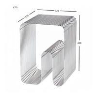 Stainless Steel Side Table Modern Metal Side Table Compact for Living Room