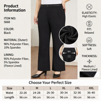 Wide Leg Trousers for Women UK with Fleece Lined Thermal Material, High Waist Palazzo Pants for Everyday Wear, Flared Styles to 7XL
