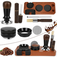 Walnut Wood Coffee Tamper with Constant Force and Storage Base (51mm)