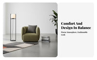 Curved Chenille Sectional Plush Upholstery Curved Cushiony Settee Deep Seating Mid-Centurymid-Century-1900s Modern & Aesthetic