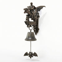 Antique-Style Wall Sign with Bell Ornate Decorative Wall Bell Rustic Decor Welcome for Patio