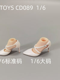 现货cdtoys1/12CD088  1/6 089交叉绑带高跟鞋细跟性感一字扣凉鞋