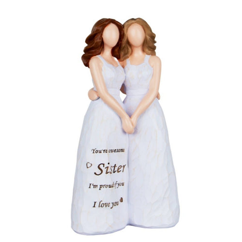 Sister Figurine Faceless Female Sculpture Sentimental for Desk, Sisters, Friends