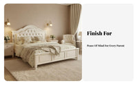 Continental design Upholstered Panel Bed Light Luxury Design Bedroom Furniture High Headboard Bedstead Easy Assembly for Newlyweds, partners, Homeowners, Home, Villa, Apartment, Guest Room