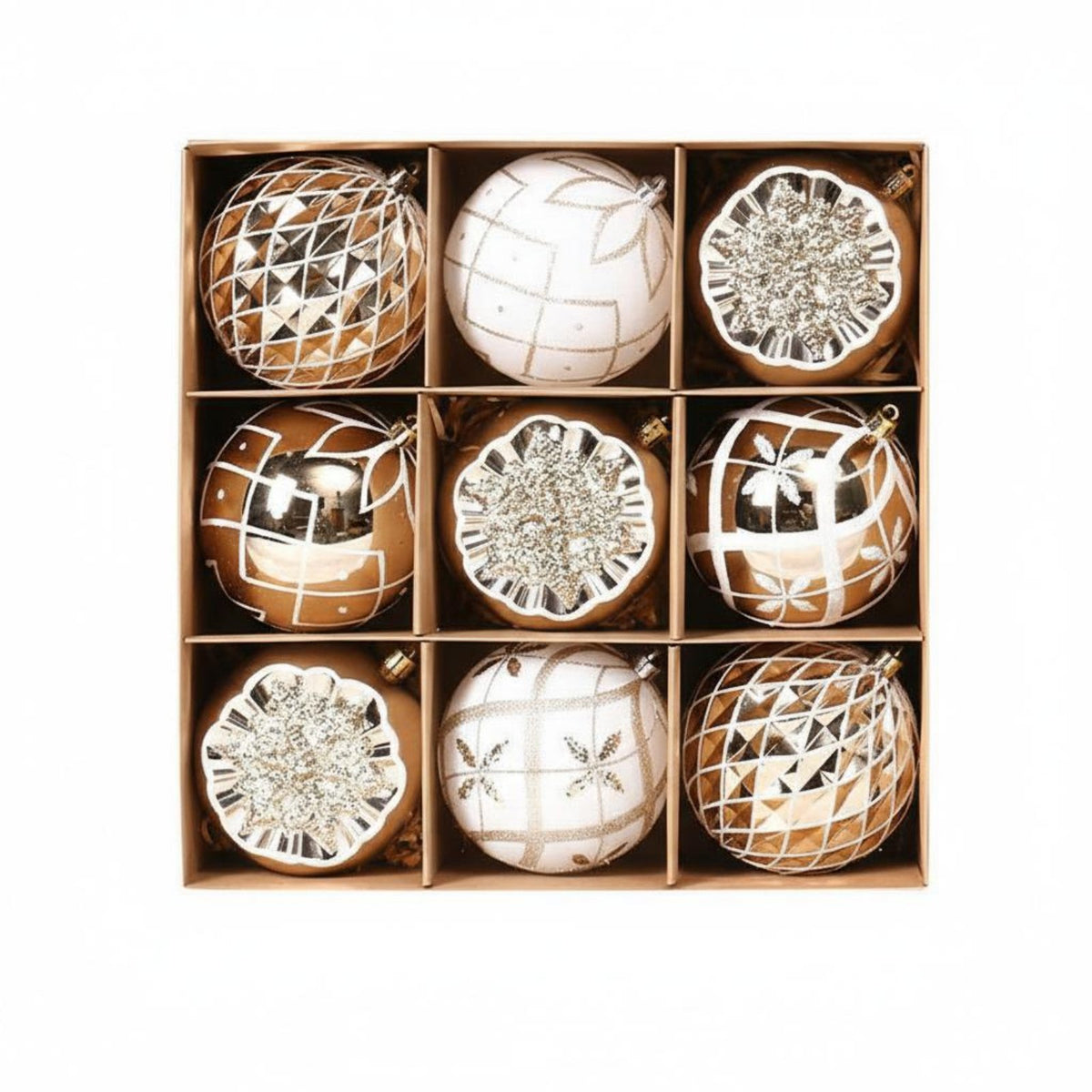 100 Pieces Christmas Bauble Set Bright hues Tree Dangler Large Quantity Pack
