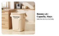 Open-Top Trash Can | Sturdy Thickened Build, Space-Saving Tapered Shape, Trash Can with Handles, for Kitchen