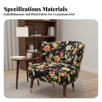 Floral Print Armchair Vintage Design Upholstered High-Sided Armchair Armchair Designer Inspired High Support Support for Adults