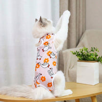 Pet Recovery Suit, Four-Legged Suit for Dog Surgery Suit and Cat Surgery Suit, Graphic Print Polyester, Unisex Anti Licking Small Medium Dog Use