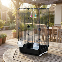 Large Bird Cage and Two-Tier Parrot Cage for Cockatiel, Indoor Double Tier Bird Cage with Accessories, Spacious Mansion Design for Parakeet