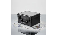 EVA Foam Interior Graded Card Slab Storage Box Shockproof Aluminum Card Carrying Case Moisture-Proof Lockable Latches for Investors, Travel