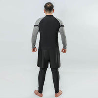 男士大码浮潜水服防晒冲浪加肥加大泳衣漂流三件套拉链胖子泡温泉