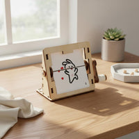 Hand Crank Animation Machine Creative Wooden Crank Model Interactive for Desk