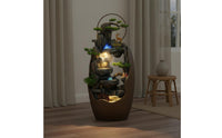 Rockery Waterfall Feature Tranquil Landscape Design Feng Shui Water Feature Misting Effect Bonsai Foliage Water Waterfall Feature