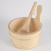 Sauna Vessel and Ladle Set Long-Handled Sauna Vessel with Scoop Spa-Like