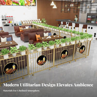 Decorative Accent Carved Iron Art Partition Freestanding Folding Panel Divider Stable Structure Restaurant Barrier Simple Installation for Business Owners, Interior Designers, Restaurants, Dining Areas, Commercial Areas, Hotel Lobbies