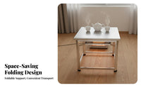 Heat Resistant Top Stainless Steel Kotatsu Frame Non-Slip Feet Folding Heating C Away from Ee Table Rounded Corners Rectangular Table with Heating Rack Heavy Duty for Family, Adults, Seniors, Winter, Living Room, Dining, Studying