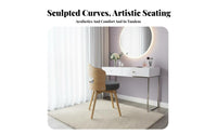 Swivel Chair with Exposed Back Tapered Legs Vanity Stool Soft Comfort