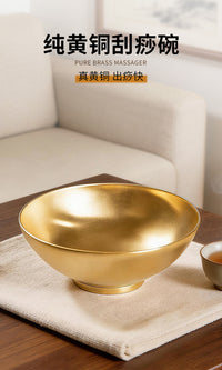 Pure Brass Gua Sha Bowl Tool for Body Massage and Meridian Scraping