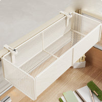 Hanging Desk Basket Rectangular Office Storage Polished Finish