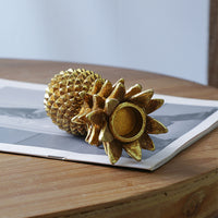 Vintage Gold Pineapple Candle Holder Decorative Resin Craft