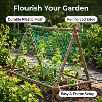 Verdant Garden Netting Mesh, 2.7m Square Trellis for Climbing Plants, Synthetic Polymer Support for Peas & Beans