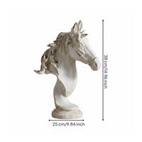 Horse Bust Sculpture Tabletop Display Home Decoration Realistic Details