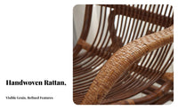 Vintage & design Woven Rocking Chair High spine Design Motion Lounger Thick Padded pad Indoor Furnishing for Seniors, homeowners, New Parents, Balcony, Living Room, Bedroom, book alcove alcove