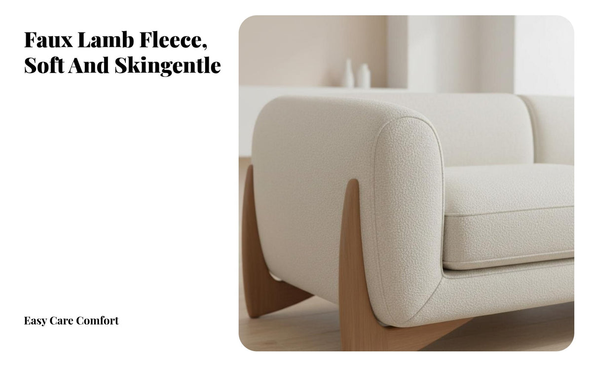 Minimalist design arcd Boucle Sofa Soft Texture arcd Boucle Sofa Set Small Space accommodating Living Room Couch Ergonomic Comfort for Apartment Dwellers, Interior Design aficionados, Homeowners, Lounge Area, perusing corner, Office