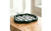 Checkerboard Tray Polished Cumulus Tray Smooth Organizer for Coffee Table, Entryway