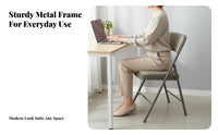 Upholstered Folding Chair Foldable Collapsible Seat Compact for Conference Room