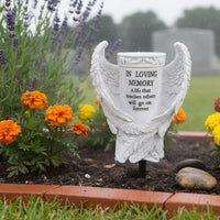Angel Plumes Cemetery Vase Resin Memorial Flower Holder in Loving Memory