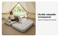 Double transformable Air Bed Indoor & Outdoor Use Flocked Air Lounger for Families