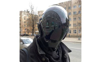 Futuristic Cyberpunk Helmet Mirrored Full-Face Helmet with Visor Cyber Headwear Sleek for Themed Events