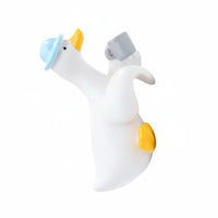 Resin Goose Pot Hanger Cute Cartoon Design Hanging Goose Ornament for Aquariums