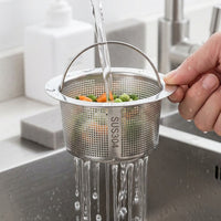Sink Strainer with Drain Plug, 304 Stainless Steel Kitchen Sink Strainer, Anti Clogging Drain Strainer for Vegetable Washing
