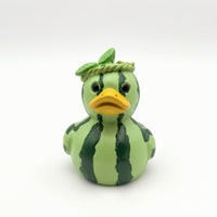 Duck Figurine with Fruit Pattern Whimsical Figurines Vibrant for Desk, Bookshelf