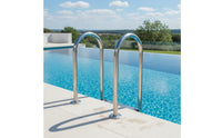 Stainless Steel Pool Ladder with Flange Base Easy to Install 2-Step Pool Ladder Long-Lasting Secure