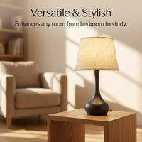 Bedside Table Lamp with Touch Control Smooth Dimming for Adults, LED with 3 Color Temperature Modes for Living Room