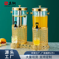 高端跨境镀金果汁鼎酒店饮料机自助餐果汁桶茶水桶果茶桶冷饮机