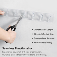 Hallway Hooks for Towels, Strong Sticky Hangers for Walls, Versatile Organizer for Multiple Items, Drill-Free Bathroom & Bedroom Storage Solution